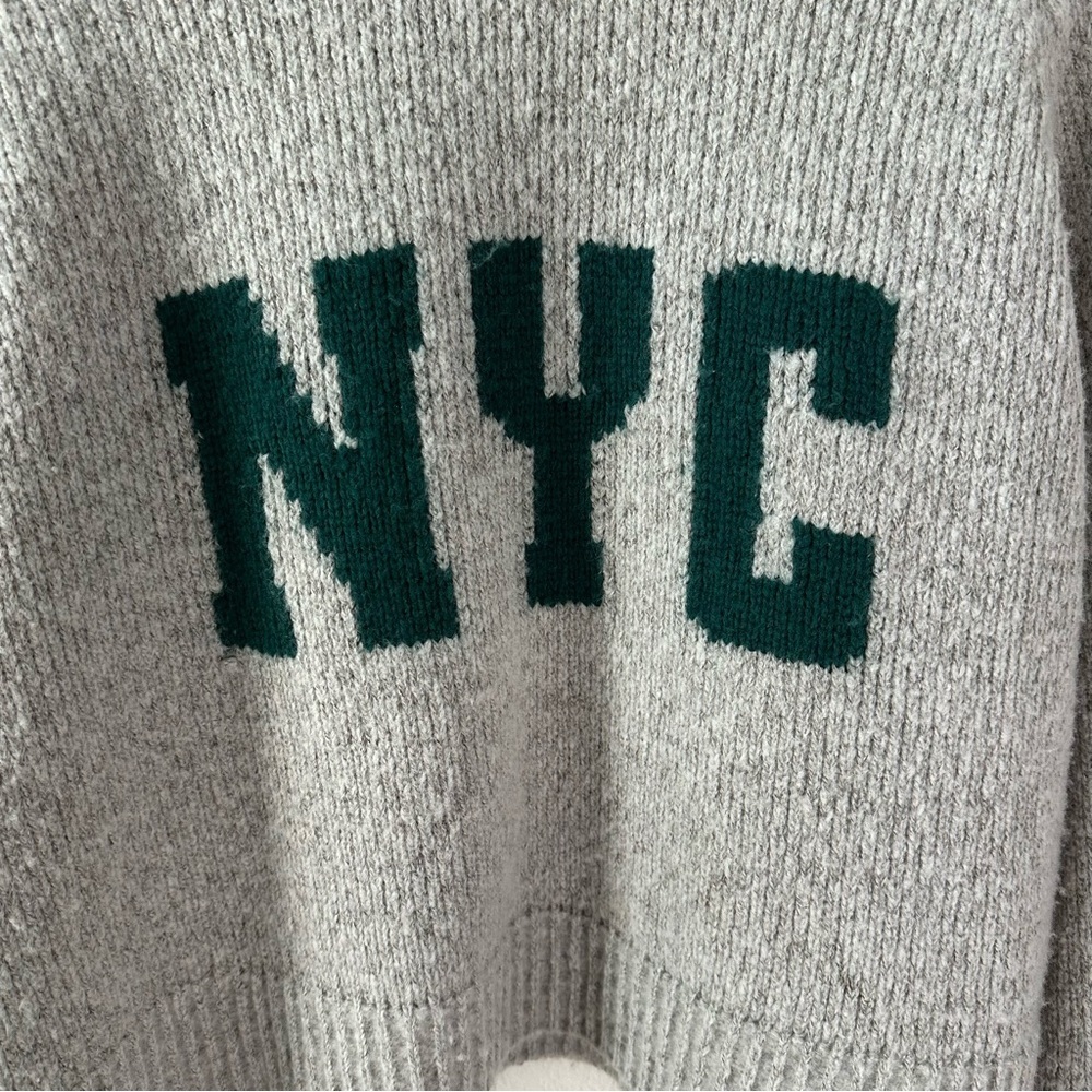 ANINE BING The Kendrick Sweater NYC Grey Cashmere SZ S - Picture 3 of 7